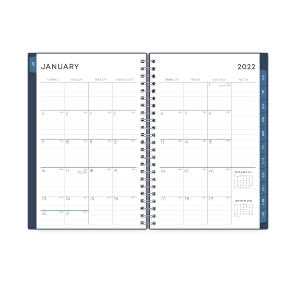 slide 3 of 5, Blue Sky Weekly/Monthly Pp Safety Wirebound Planner, 5'' X 8'', Kenji/Solid Navy, January To December 2022, 1 ct