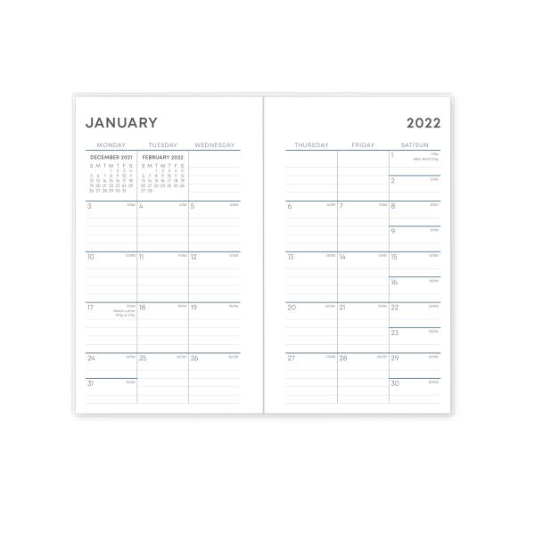 slide 2 of 4, Blue Sky Clear Monthly Planner, 3-5/8" X 6-1/8", Erin, January To December 2022, 132847, 1 ct