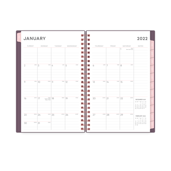 slide 3 of 5, Blue Sky Weekly/Monthly Pp Safety Wirebound Planner, 5'' X 8'', Rebekah Cool/ Solid Purple, January To December 2022, 5 in