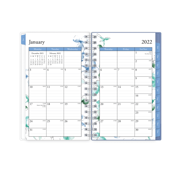 slide 3 of 5, Blue Sky Frosted Weekly/Monthly Planner, 3-5/8'' X 6-1/8'', Lindley, January To December 2022, 133946, 1 ct