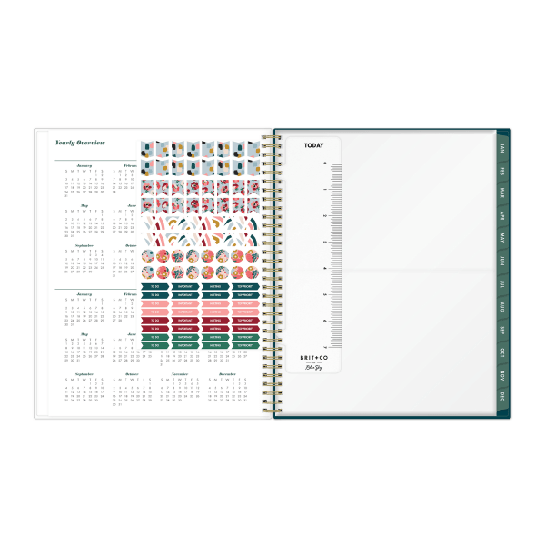 slide 4 of 6, Blue Sky Brit + Co Cyo Weekly/Monthly Planner, 8-1/2'' X 11'', Brushed Dots Blue, January To December 2022, 136009, 1 ct