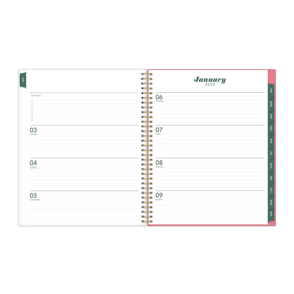 slide 5 of 6, Blue Sky Brit + Co Frosted Weekly/Monthly Planner, 8-1/2'' X 11'', Bouquet, January To December 2022, 136011, 1 ct