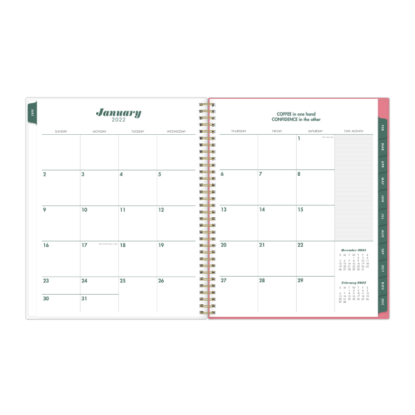 slide 6 of 6, Blue Sky Brit + Co Frosted Weekly/Monthly Planner, 8-1/2'' X 11'', Bouquet, January To December 2022, 136011, 1 ct