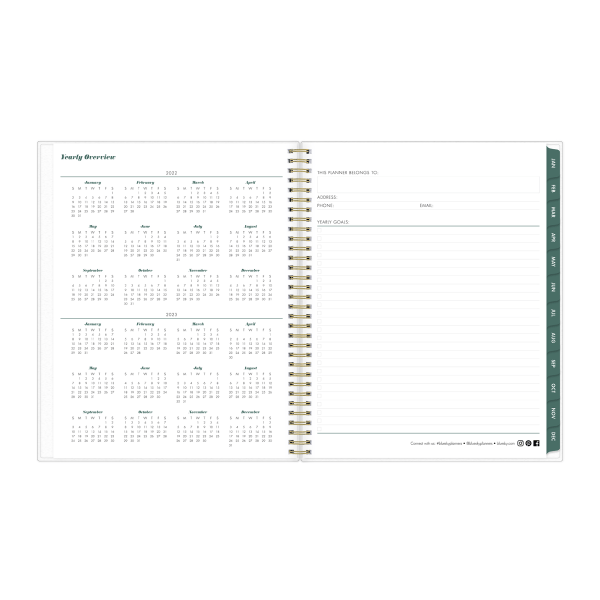 slide 4 of 5, Blue Sky Brit + Co Frosted Weekly/Monthly Planner, 8-1/2'' X 11'', Rainbow Swirls, January To December 2022, 136013, 1 ct