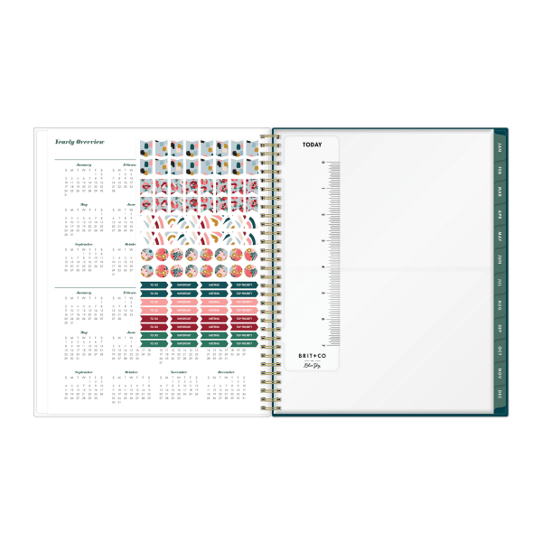 slide 4 of 5, Blue Sky Brit + Co Cyo Weekly/Monthly Planner, 8-1/2'' X 11'', Poppies Blue, January To December 2022, 136018, 1 ct