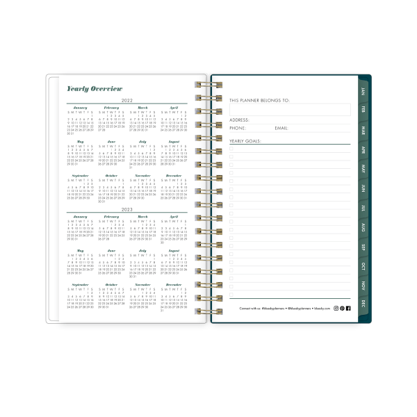 slide 4 of 5, Blue Sky Brit + Co Cyo Weekly/Monthly Planner, 3-5/8&Rdquo; X 6-1/8'', Poppies Blue, January To December 2022, 136020, 1 ct