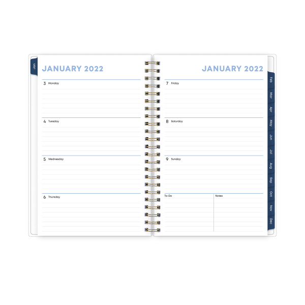 slide 4 of 5, Blue Sky Frosted Weekly/Monthly Safety Wirebound Planner, 5'' X 8'', Gemma Purple, January To December 2022, 1 ct