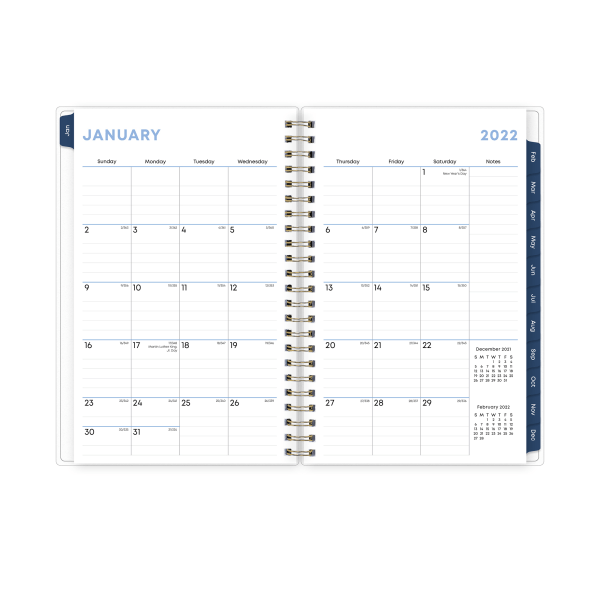 slide 5 of 5, Blue Sky Frosted Weekly/Monthly Safety Wirebound Planner, 5'' X 8'', Gemma Purple, January To December 2022, 1 ct