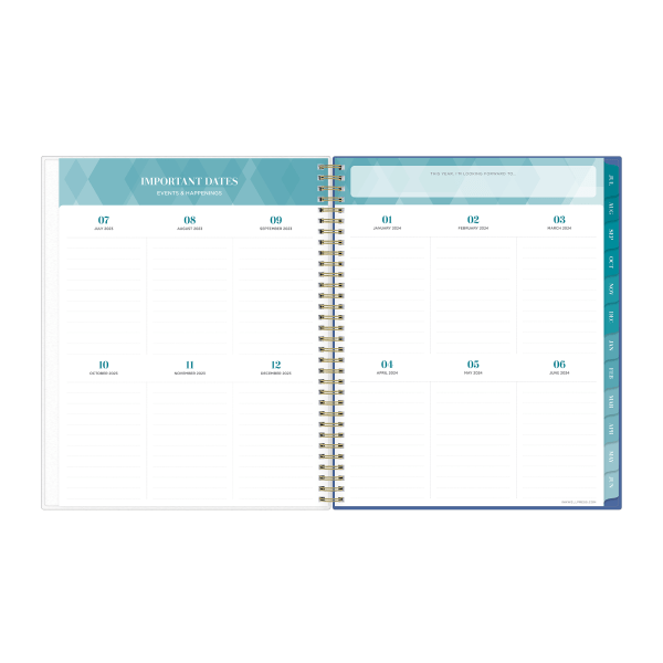 slide 8 of 10, Blue Sky Inkwell Press Whirlwind Frosted Polypropylene Horizontal Weekly/Monthly Flex Academic Planning Calendar, 8-1/2'' X 11'', July 2023 To June 2024, 142398, 1 ct