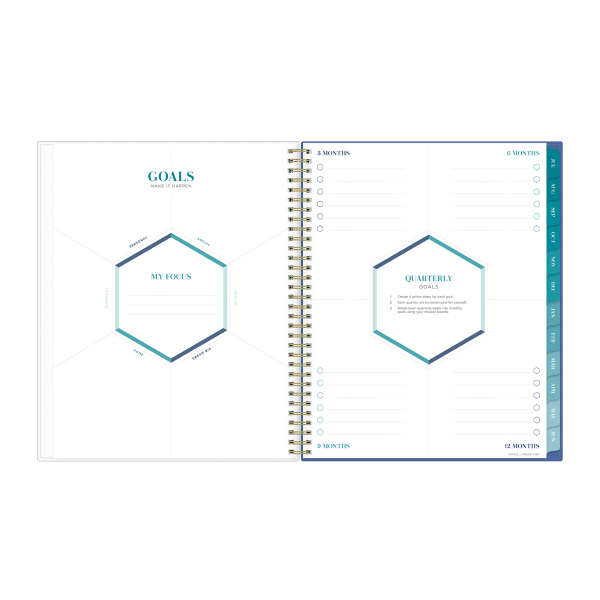 slide 3 of 10, Blue Sky Inkwell Press Whirlwind Frosted Polypropylene Horizontal Weekly/Monthly Flex Academic Planning Calendar, 8-1/2'' X 11'', July 2023 To June 2024, 142398, 1 ct