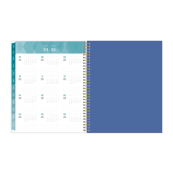 slide 4 of 10, Blue Sky Inkwell Press Whirlwind Frosted Polypropylene Horizontal Weekly/Monthly Flex Academic Planning Calendar, 8-1/2'' X 11'', July 2023 To June 2024, 142398, 1 ct