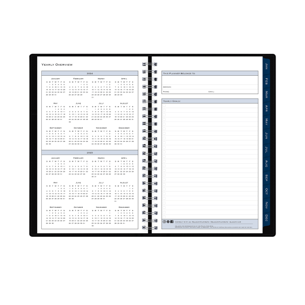 slide 3 of 8, Blue Sky Passages Weekly/Monthly Refillable Planning Calendar, 5" X 8", Charcoal Gray, January To December 2024, 143976, 5 in