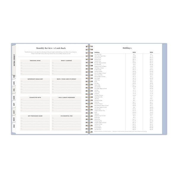 slide 6 of 7, 2025 Day Designer The Everygirl Monthly Planner, 8"" X 10"", Soft Blue, January To December, 1 ct