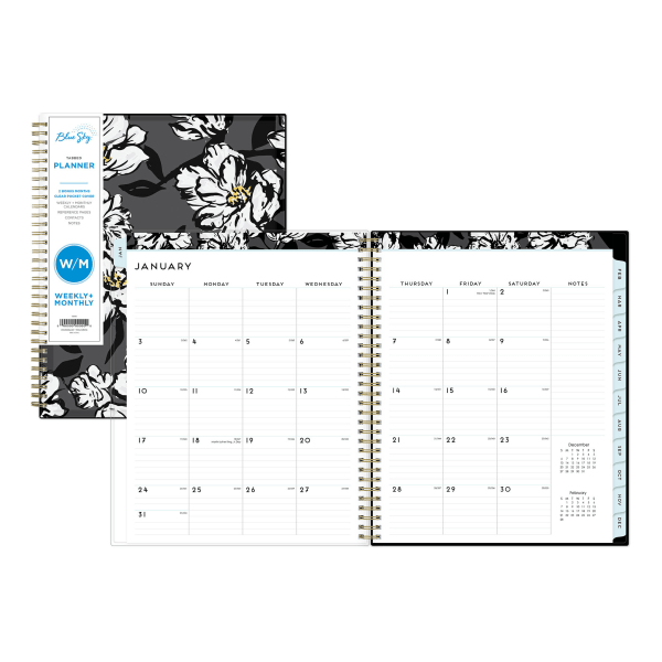 slide 3 of 5, Blue Sky Create Your Own Weekly/Monthly Planner, 8-1/2'' X 11'', Baccara Dark, January To December 2021, 110211, 1 ct