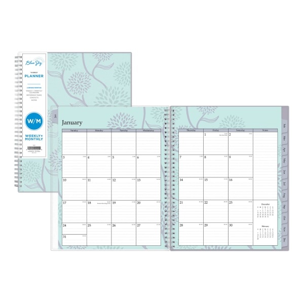 slide 2 of 5, Blue Sky Polypropylene Weekly/Monthly Planner, 8-1/2'' X 11'', Rue Du Flore, January To December 2021, 101602, 1 ct