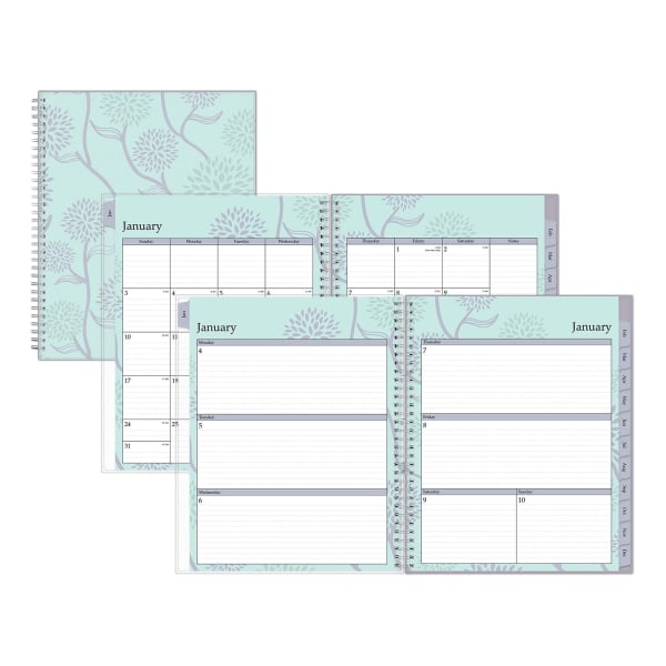 slide 5 of 5, Blue Sky Polypropylene Weekly/Monthly Planner, 8-1/2'' X 11'', Rue Du Flore, January To December 2021, 101602, 1 ct