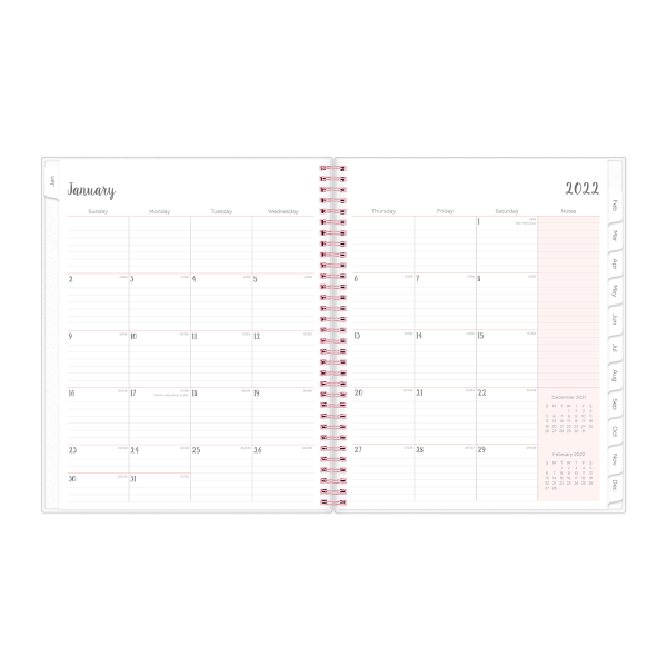 slide 5 of 5, Blue Sky Frosted Weekly/Monthly Safety Wirebound Planner, 8-1/2'' X 11'', Joselyn, January To December 2022, 110394, 1 ct