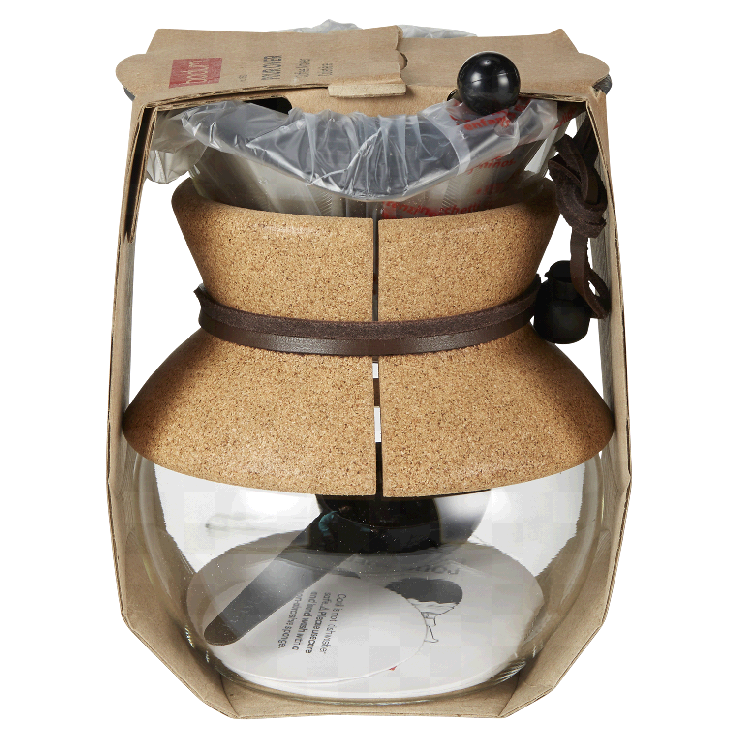 slide 4 of 5, Bodum Pour Over Cork Coffee Maker 4 Cup, SM