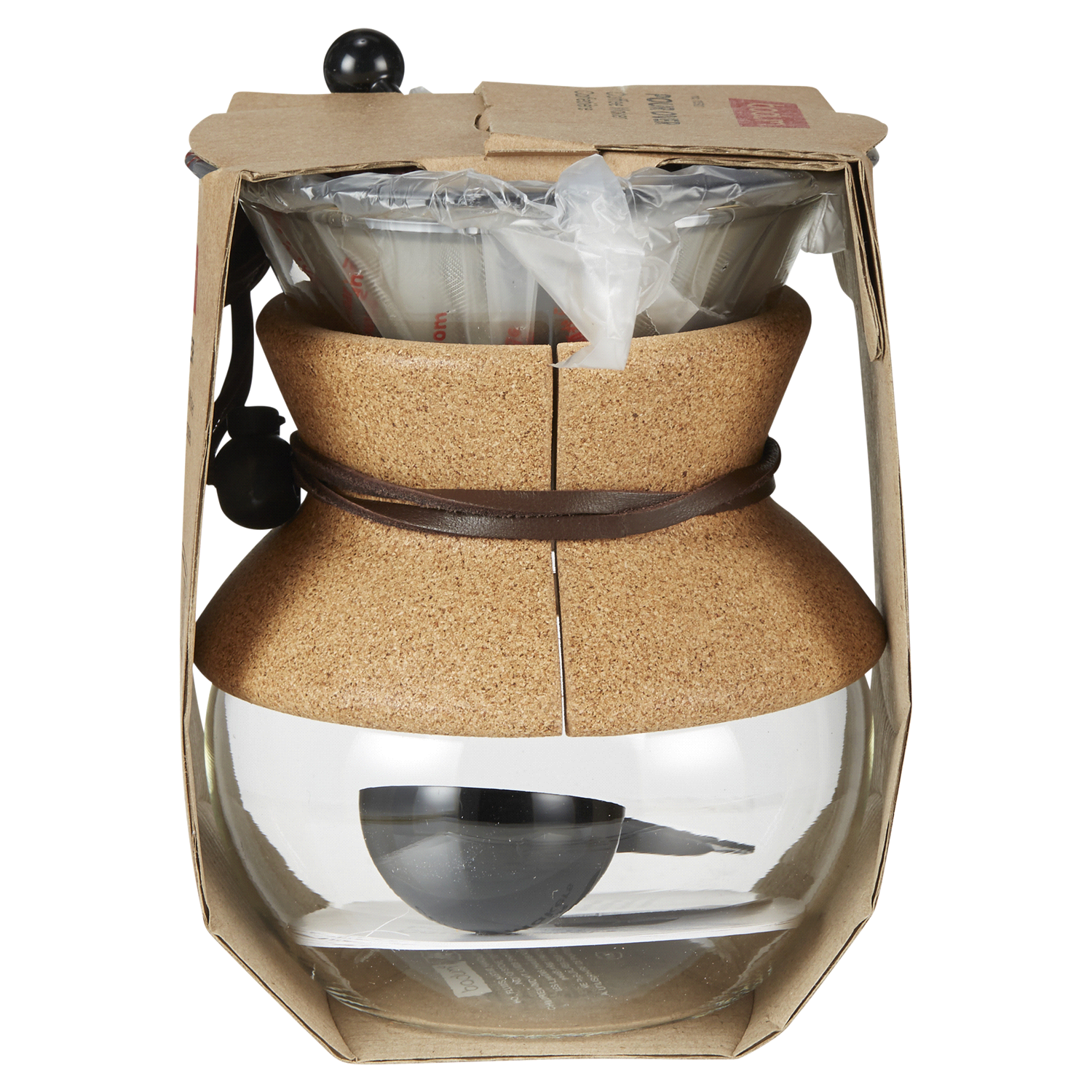 slide 5 of 5, Bodum Pour Over Cork Coffee Maker 4 Cup, SM