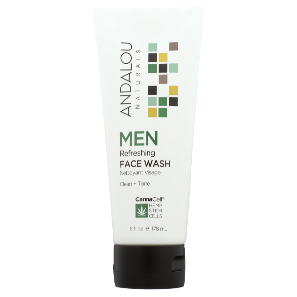 slide 1 of 1, Andalou Naturals Face Wash Men Refreshing, 6 fl oz