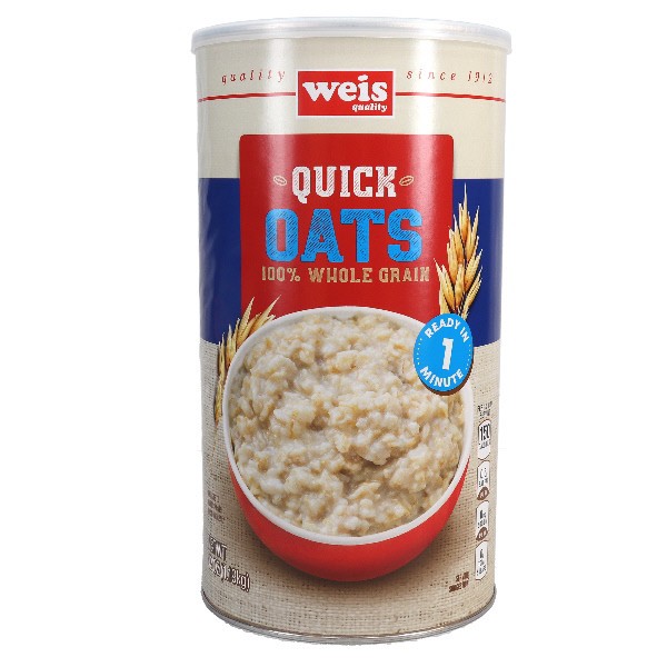 slide 1 of 6, Weis Quality 100% Whole Grain Quick Oats, 42 oz