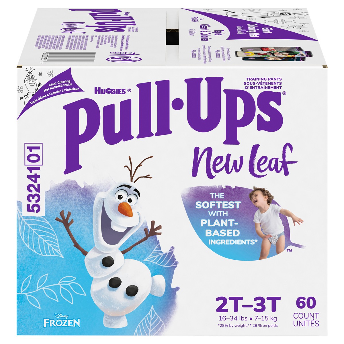 slide 1 of 9, Pull-Ups New Leaf Boys' Disney Frozen Potty Training Pants, 2T-3T (16-34 lbs), 60 Ct, 60 ct