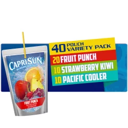 Capri Sun Fruit Punch, Strawberry Kiwi & Pacific Cooler Naturally Flavored Juice Drink Blend Variety Pack