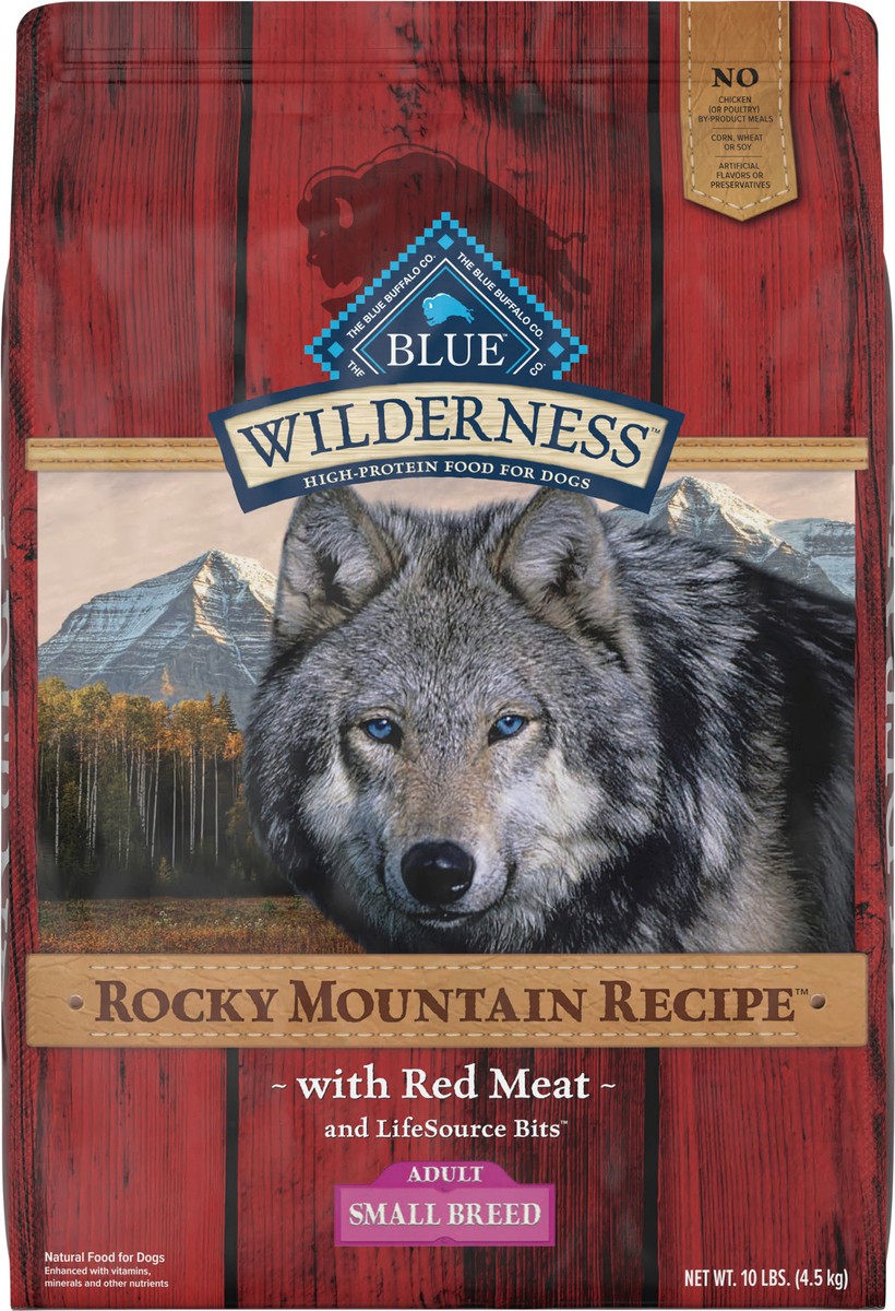 slide 2 of 12, Blue Buffalo Wilderness Rocky Mountain Recipe High Protein, Natural Adult Small Breed Dry Dog Food, Red Meat 10-lb, 10 lb