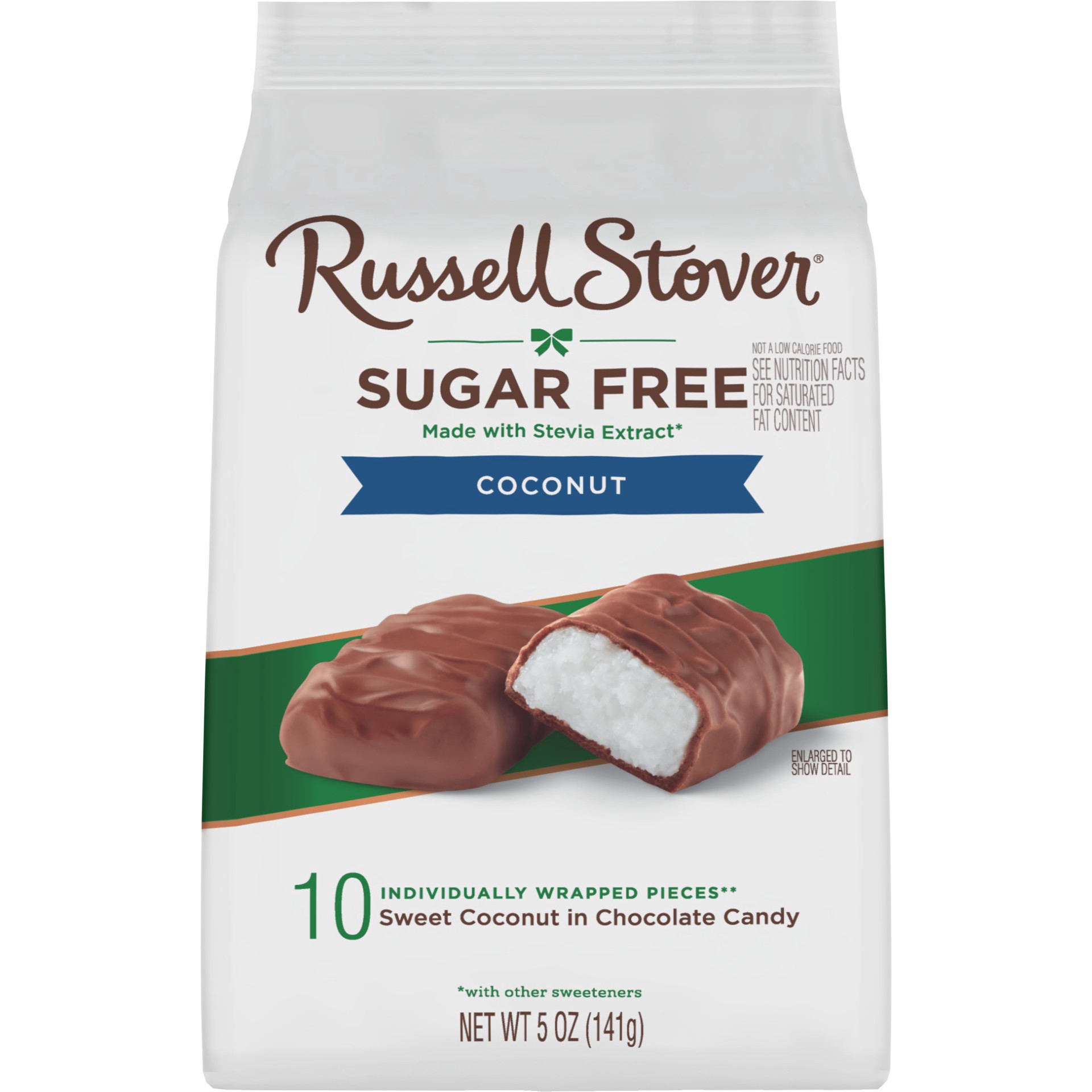 slide 1 of 1, RUSSELL STOVER Sugar Free Coconut in Chocolate Candy, 5 oz. bag, 5 oz
