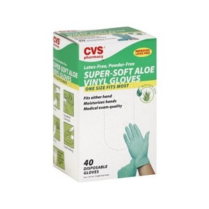 slide 1 of 1, CVS Health Aloe Vera Latex-Free Gloves Powder Free, 40 ct