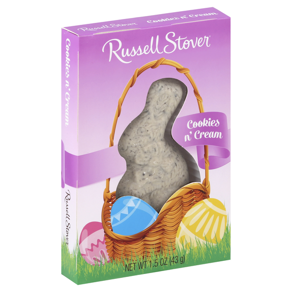 slide 1 of 1, Russell Stover Solid Cookies Cream Bunny, 1.5 oz