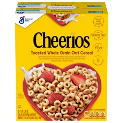 Cheerios, Heart Healthy Gluten Free Breakfast Cereal, Great Value, 40.7 oz (2 Boxes)