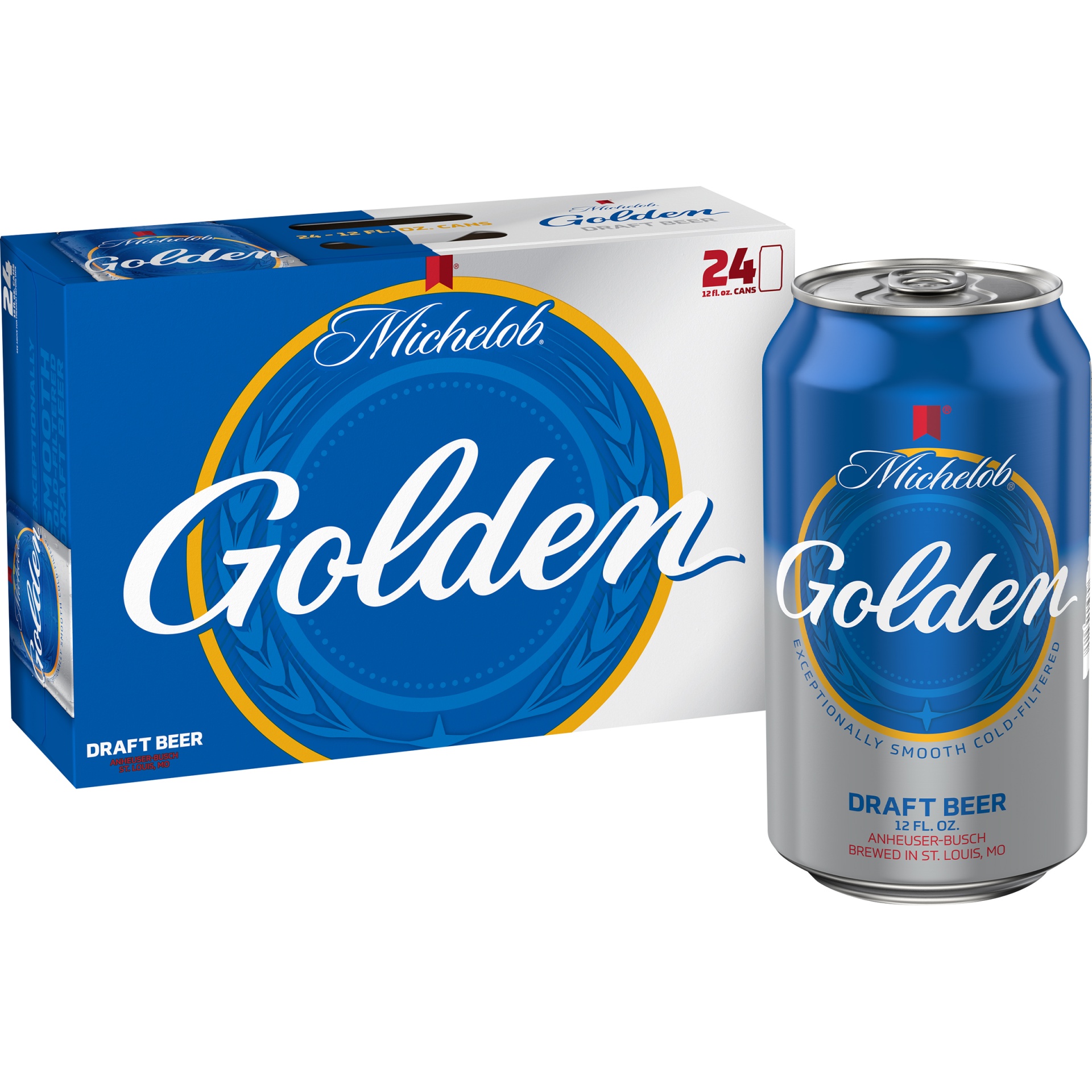 slide 1 of 1, Michelob Golden Draft Beer, 24 ct 12 oz cn