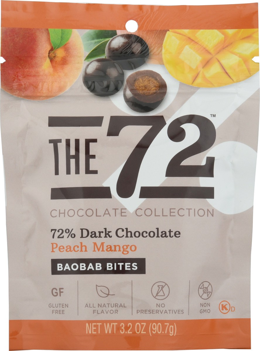 slide 4 of 12, The 72 Chocolate Collection 72% Dark Chocolate Peach Mango Baobab Bites 3.2 oz, 3.2 oz