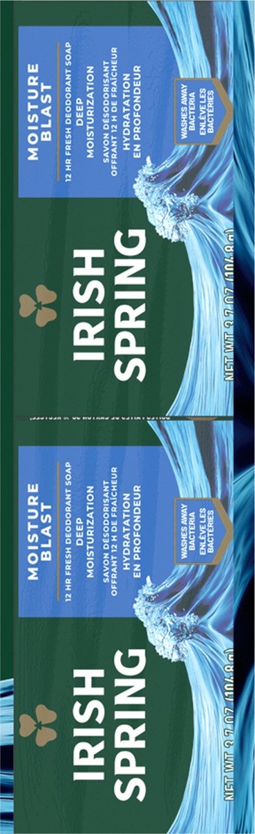 slide 6 of 7, Irish Spring Moisture Blast Deodorant Bar Soap for Men, 3.7 oz, 8 Pack, 8 ct; 3.75 oz