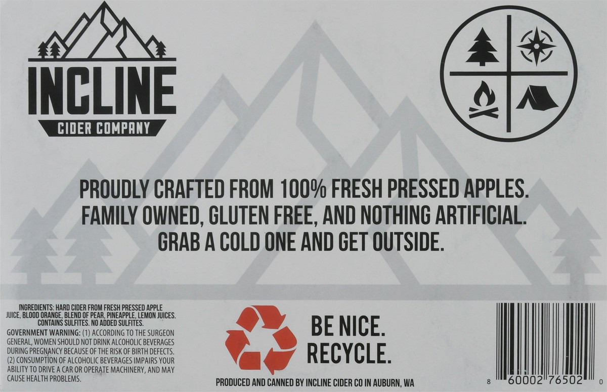 slide 2 of 9, Incline Cider Company Blood Orange Beer 6 ea, 6 ct; 12 fl oz