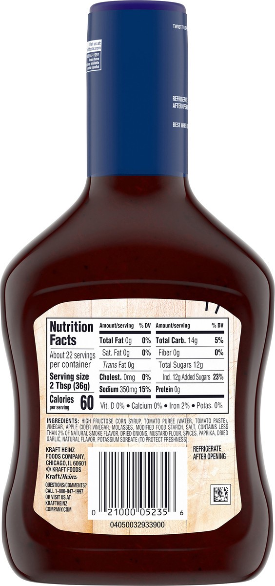 slide 5 of 9, Kraft Original Slow-Simmered Barbecue Sauce Family Size, 28 oz Bottle, 28 oz