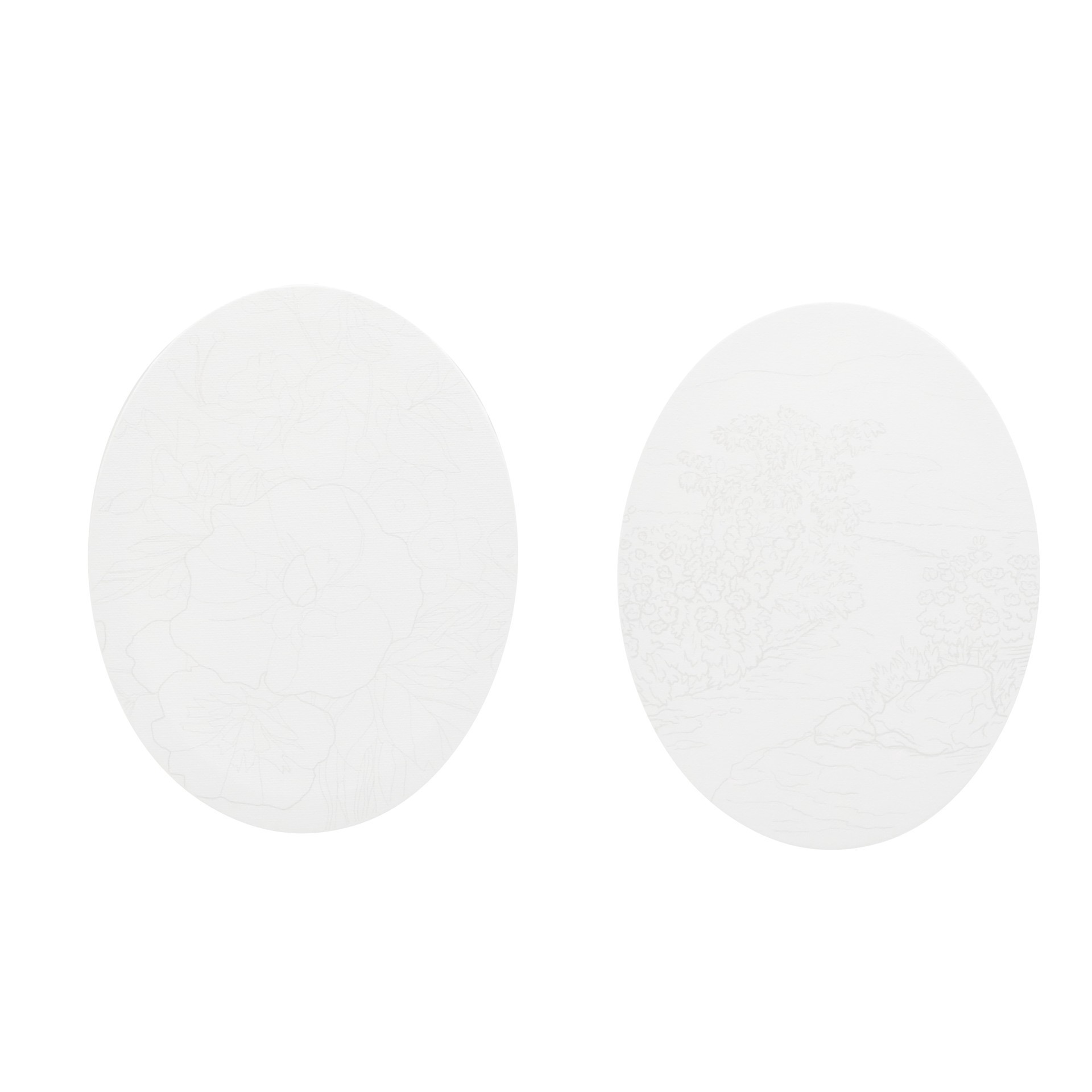 slide 5 of 6, Floral Oval Canvas Painting Kit By Craft Smart, 7 in x 9 in