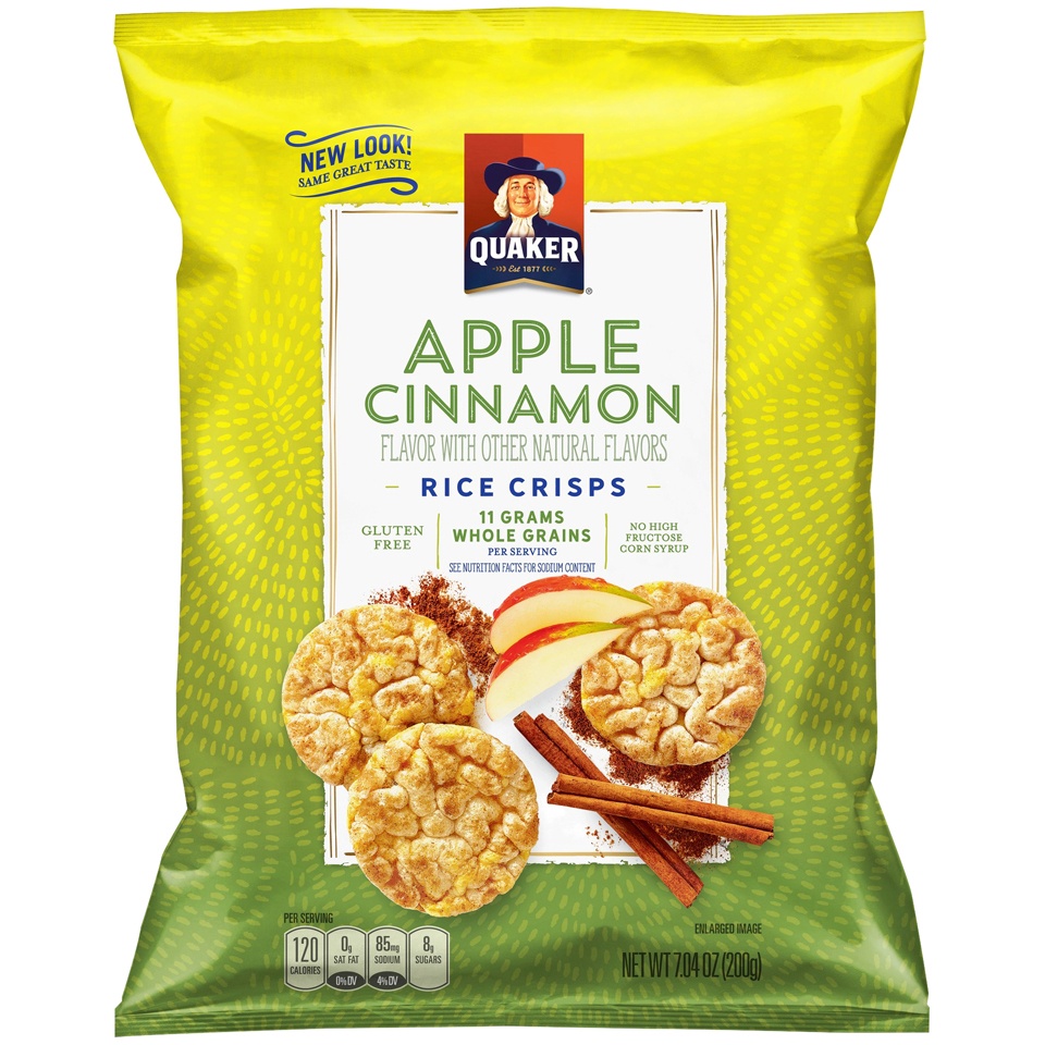 slide 2 of 4, Quaker Popped Apple Cinnamon Rice Crisps, 7.04 oz