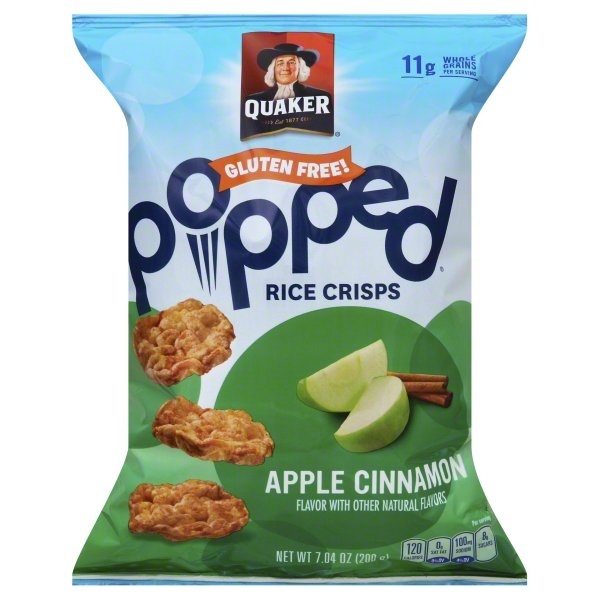 slide 1 of 4, Quaker Popped Apple Cinnamon Rice Crisps, 7.04 oz