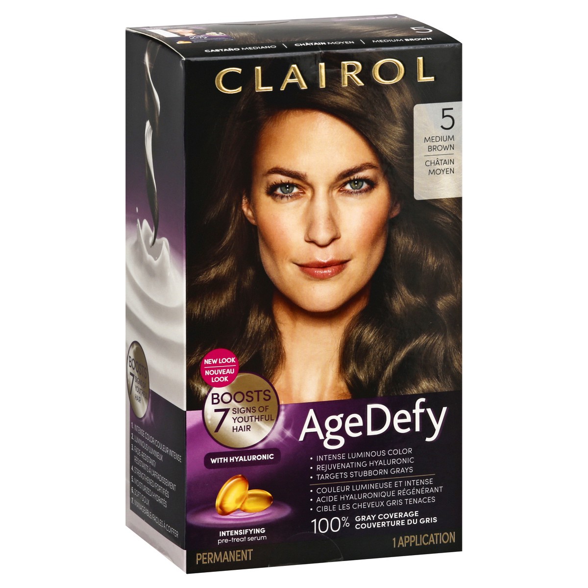 slide 4 of 9, Age Defy Medium Brown 5 Permanent Hair Color 1 ea, 1 ct