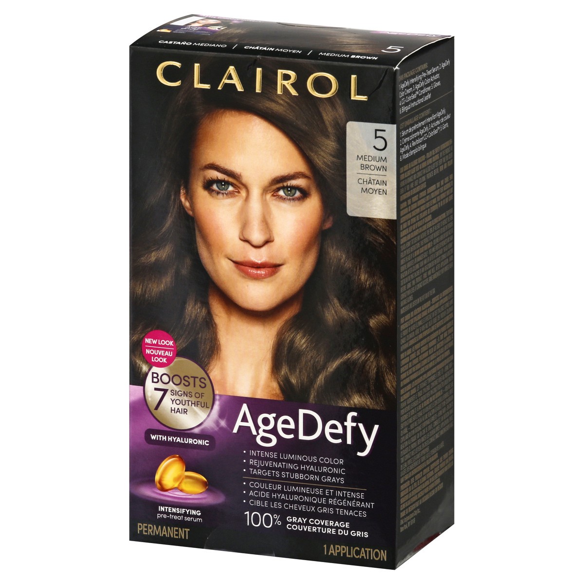 slide 2 of 9, Age Defy Medium Brown 5 Permanent Hair Color 1 ea, 1 ct