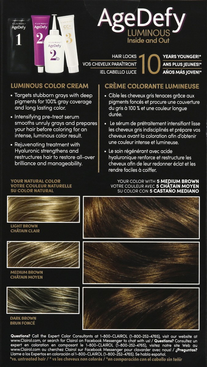 slide 8 of 9, Age Defy Medium Brown 5 Permanent Hair Color 1 ea, 1 ct