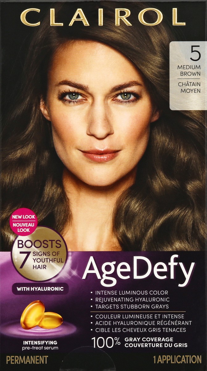 slide 1 of 9, Age Defy Medium Brown 5 Permanent Hair Color 1 ea, 1 ct