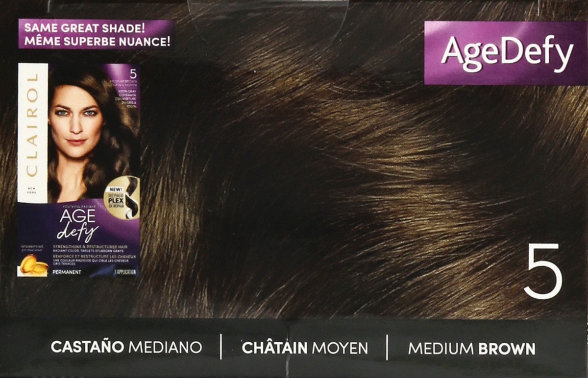 slide 5 of 9, Age Defy Medium Brown 5 Permanent Hair Color 1 ea, 1 ct