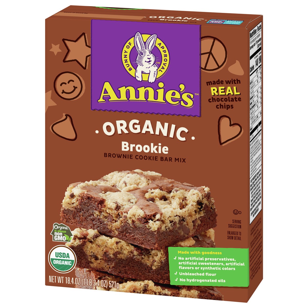 slide 10 of 13, Annie's Organic Brookie Cookie Brownie Bar Baking Mix, Made With Real Chocolate Chips, 18.4 oz. , 18.4 oz