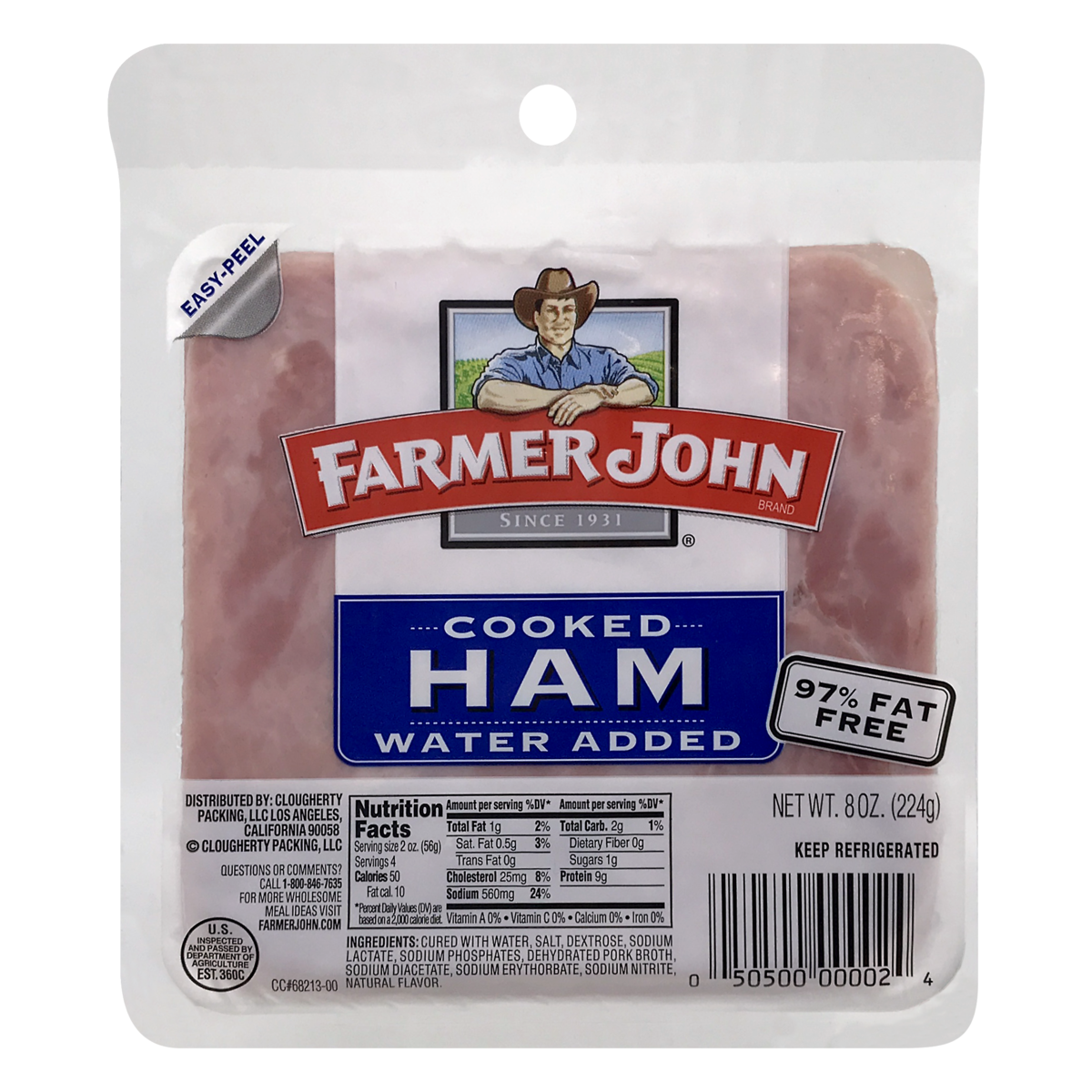 slide 1 of 5, Farmer John Cooked Sliced Ham, 8 oz