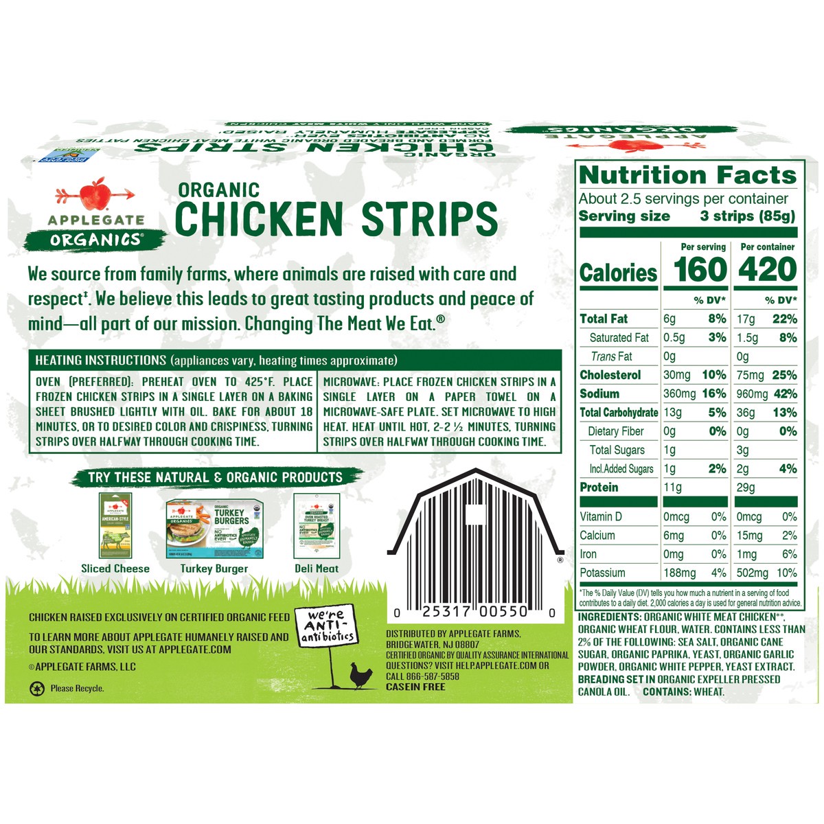 slide 4 of 8, Applegate Chicken Strips, 8 oz