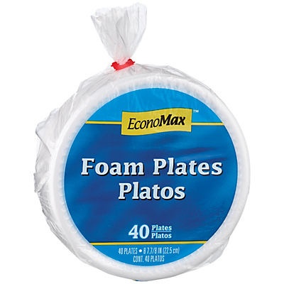 slide 1 of 1, EconoMax Foam Polypropylene&nbsp; 8-7/8 in Plates, 40 ct