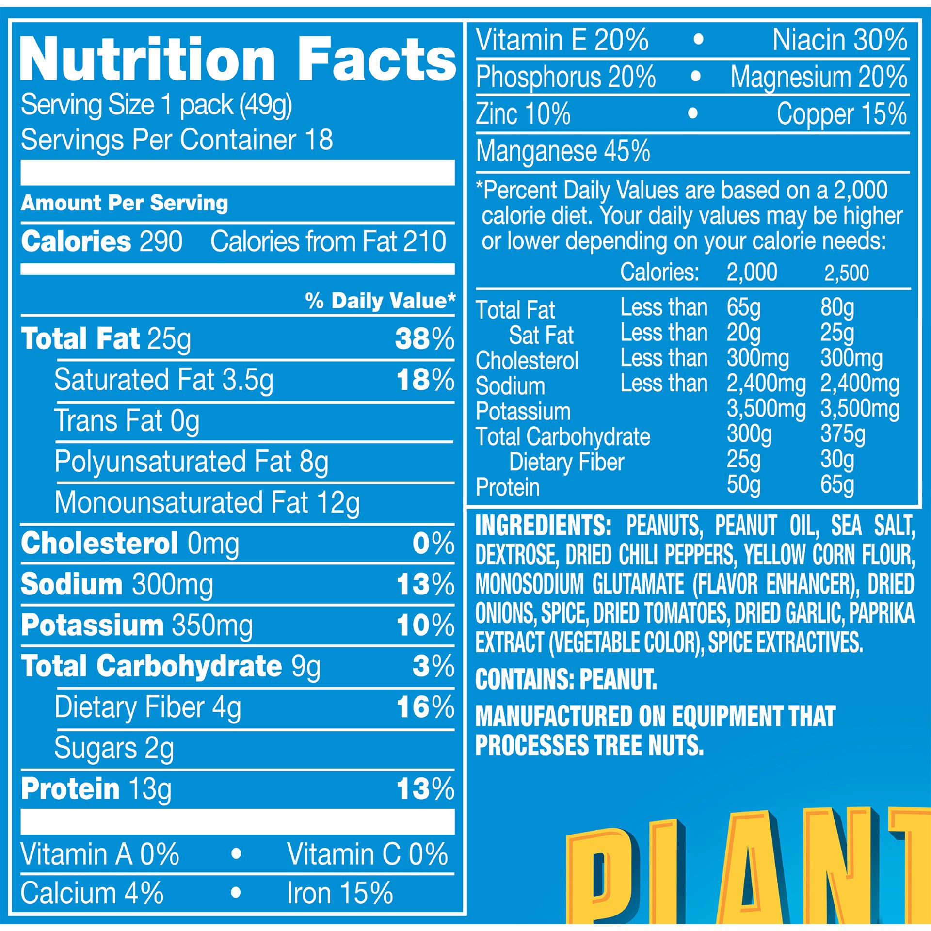 slide 8 of 10, Planters Heat Peanuts Tube, 18 ct